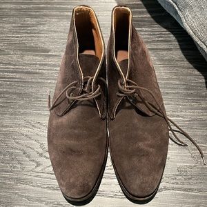 MEERMIN DARK BROWN SUEDE CHUKKAS BOOTS DAINITE SOLE SIZE US 8.5D